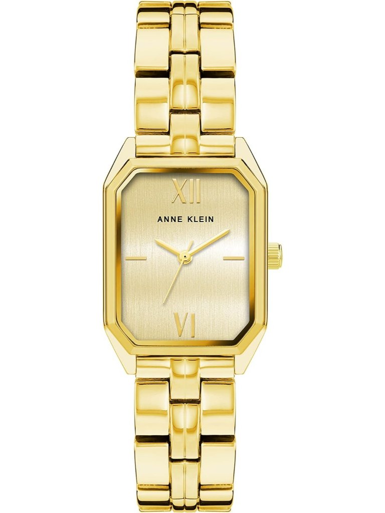 Anne Klein Women's All Gold Analog Quartz Roman Numeral Octagonal Bracelet Watch